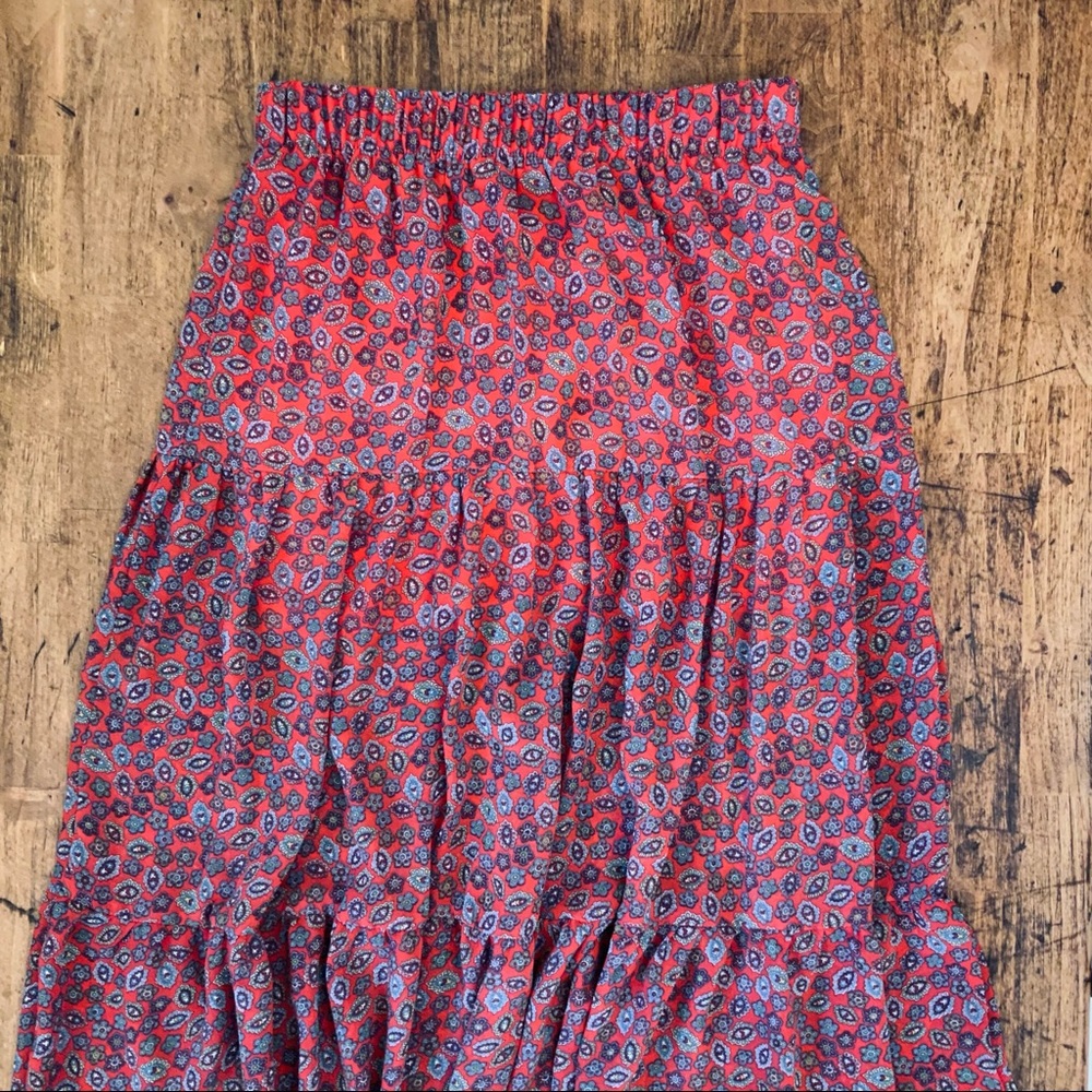 Maurices Tiered Paisley Print Sheer Maxi Skirt